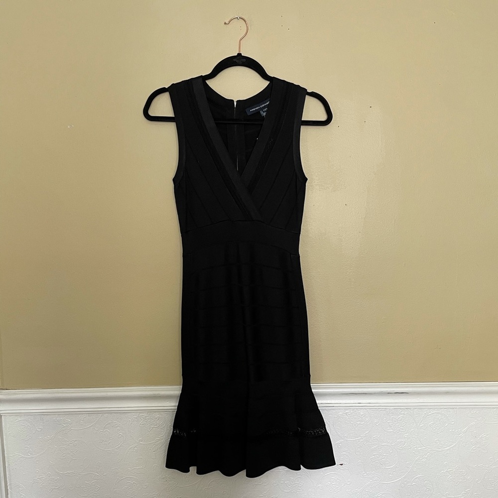 French Connection Black Stretch Bodycon Flare